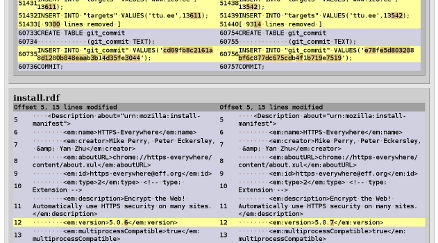 Example of diffoscope HTML output